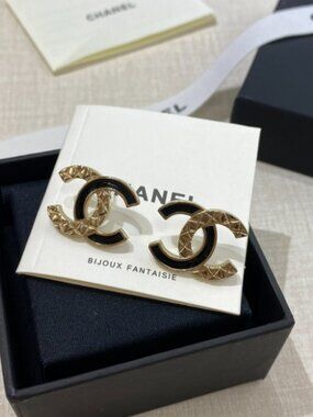 Chanel Double C Stud Earrings